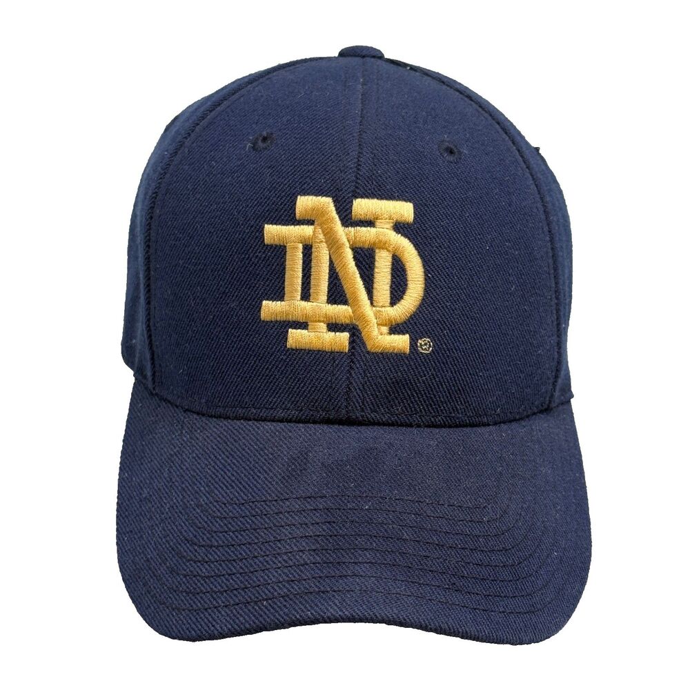 Notre Dame Hat Cap Navy Snapback One Size American Needle Wool Blend EUC